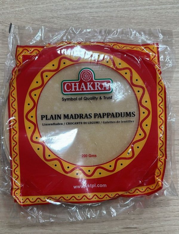 Chakra plain madras pappadums200g